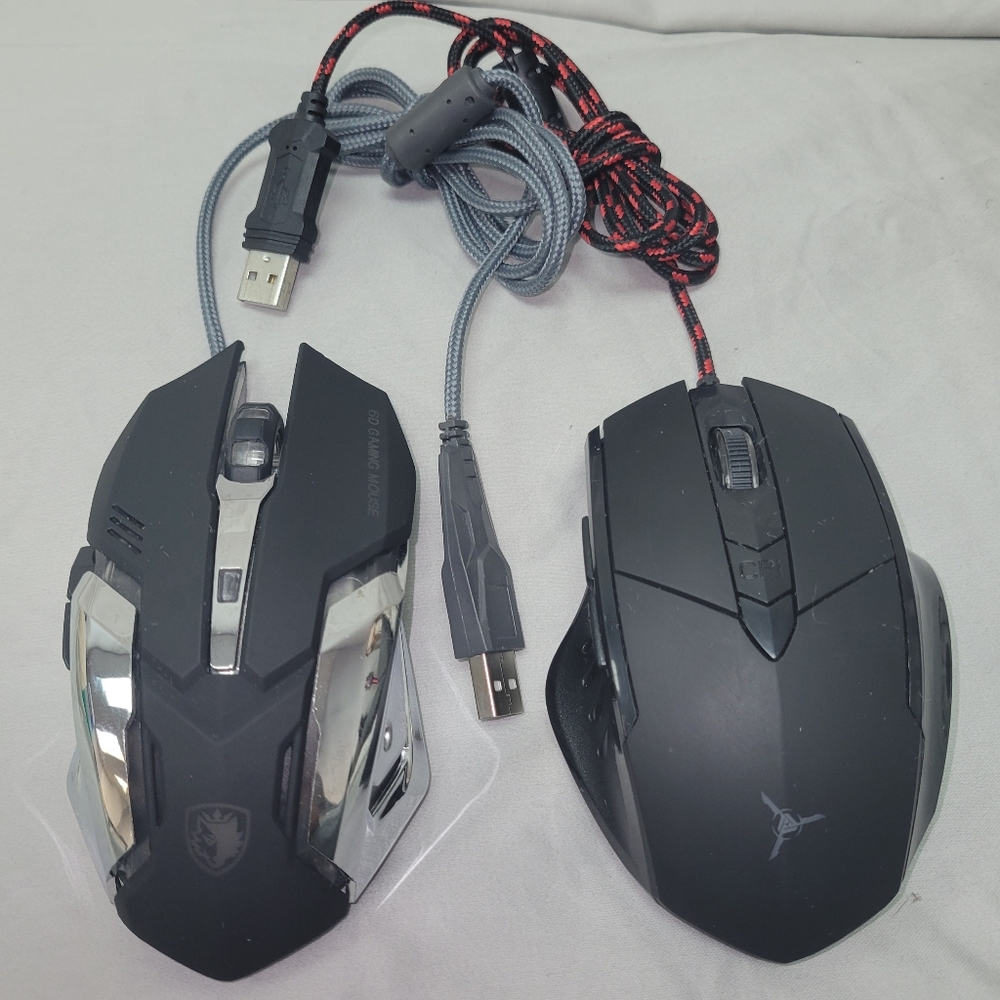 2pc of Gaming Mice - Wired - SKYTECH M-1000 & SADES C6 Wired Mouse - USED TESTED
